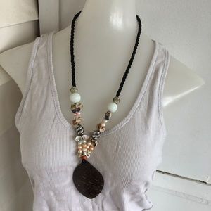 Coconut Shell Costume Jewelry Necklace